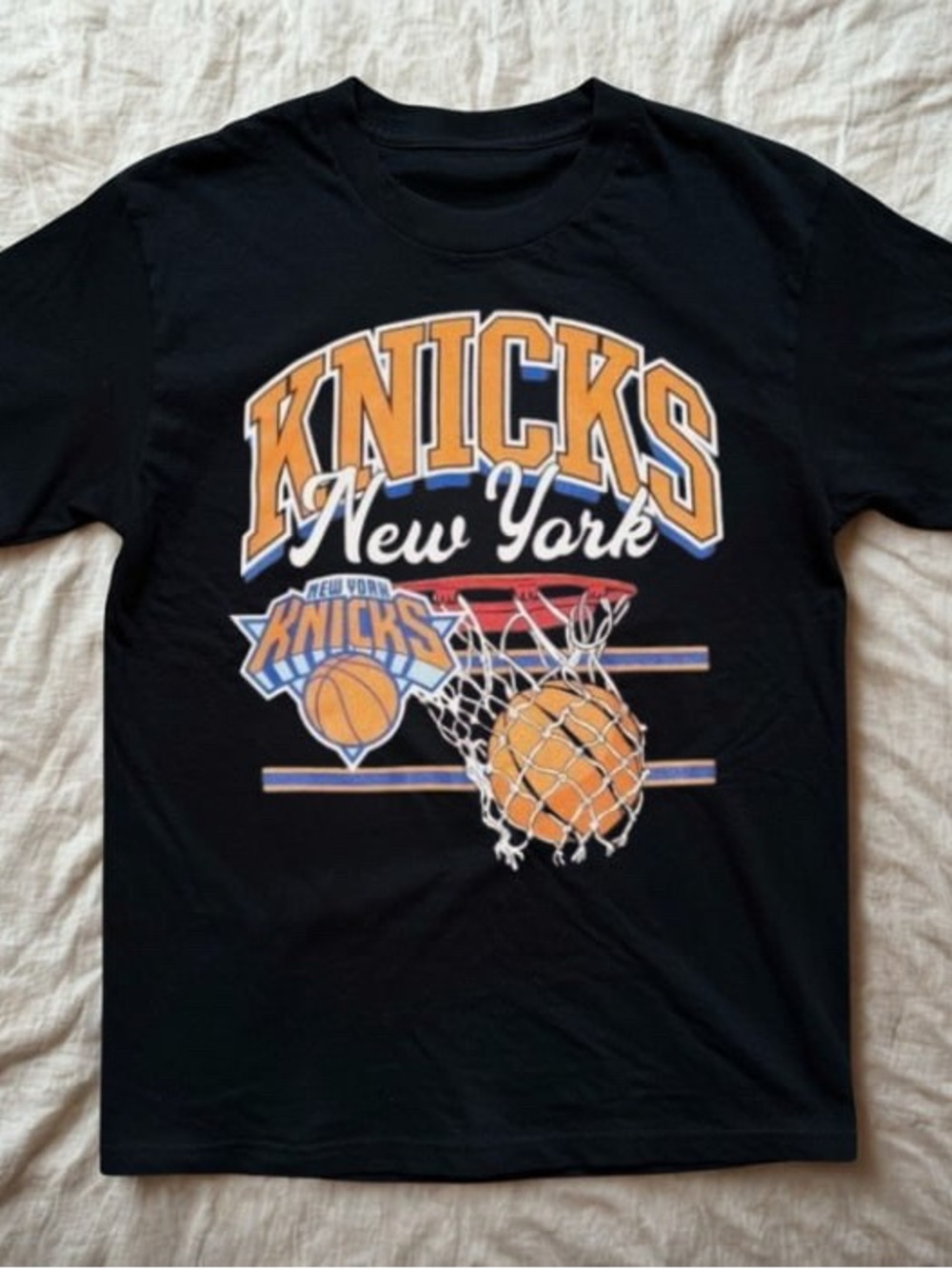 Black Short Sleeve New York Knick Tee